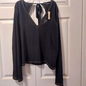 J Crew NWT Blouse sz LG Black